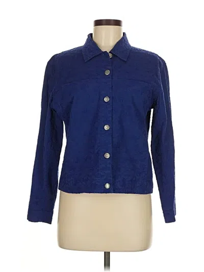 Pre-owned Chico's Design 3/4 Sleeve Button Down Shirt In Blue