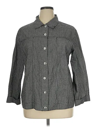 Pre-owned Chico's Design 3/4 Sleeve Button Down Shirt In Gray