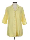 Chico's Design 3/4 Sleeve Button Down Shirt In Yellow