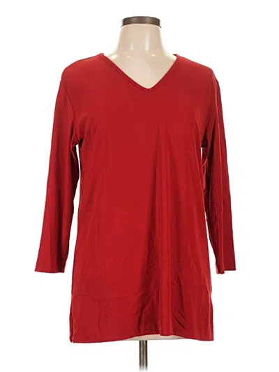 Pre-owned Chico's Design 3/4 Sleeve Top Red V-neck Tops