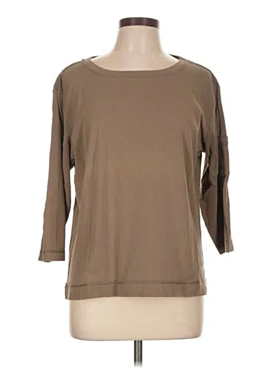 Pre-owned Chico's Design 3/4 Sleeve T-shirt In Brown
