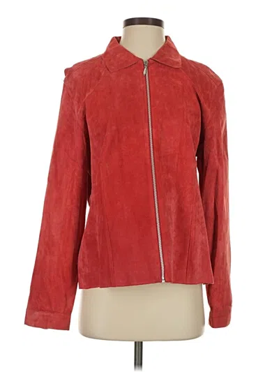 Pre-owned Chico's Design Leather Jacket In Red