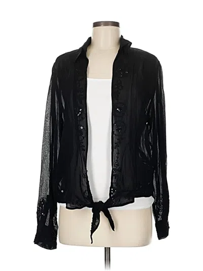 Pre-owned Chico's Design Long Sleeve Blouse In Black