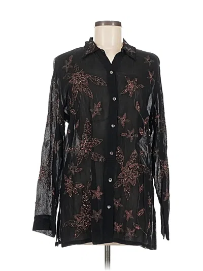 Pre-owned Chico's Design Long Sleeve Blouse In Black