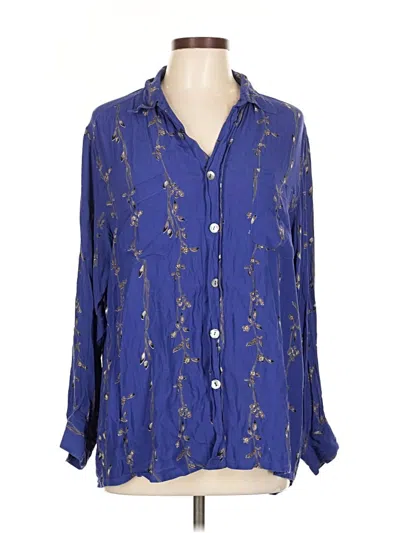 Pre-owned Chico's Design Long Sleeve Blouse In Blue