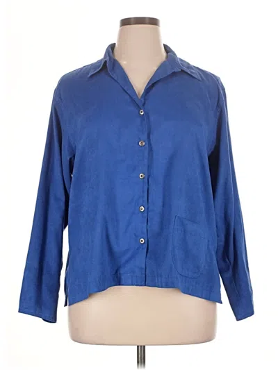 Pre-owned Chico's Design Long Sleeve Blouse In Blue