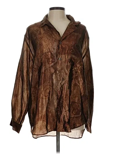 Pre-owned Chico's Design Long Sleeve Blouse In Brown