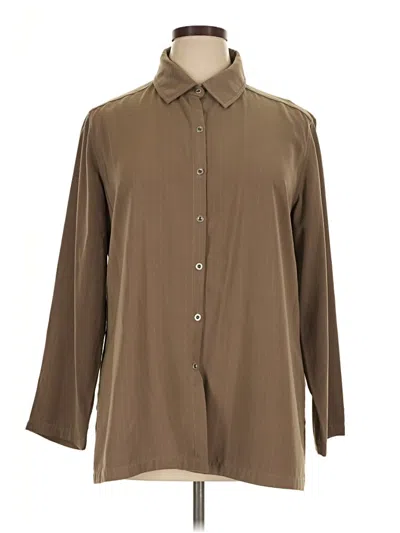 Pre-owned Chico's Design Long Sleeve Blouse In Brown