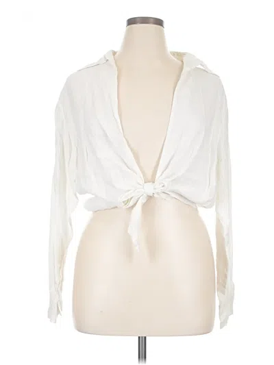 Pre-owned Chico's Design Long Sleeve Blouse In Ivory