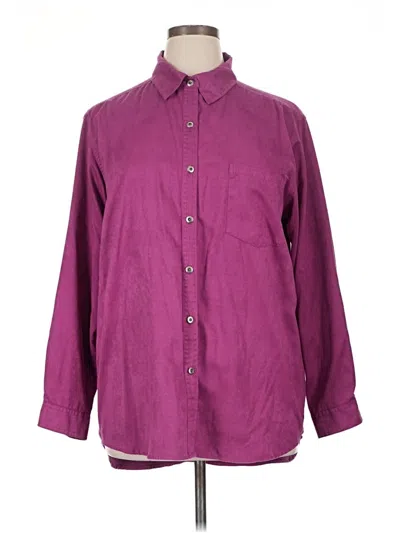 Pre-owned Chico's Design Long Sleeve Blouse In Purple