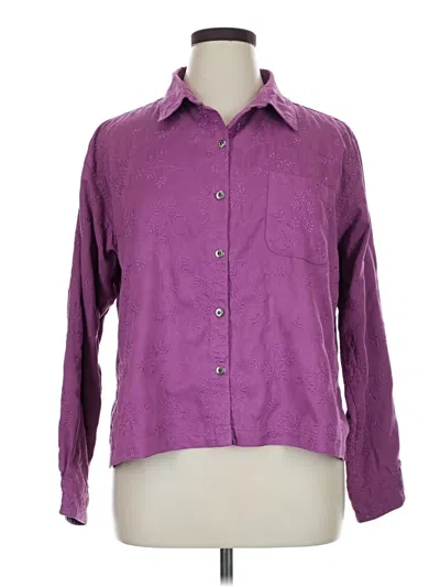 Pre-owned Chico's Design Long Sleeve Blouse In Purple