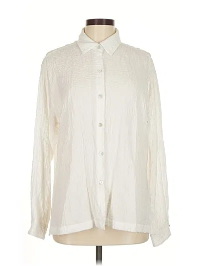 Pre-owned Chico's Design Long Sleeve Blouse In White