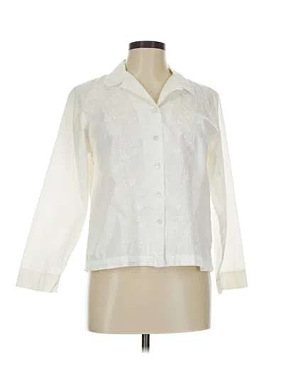 Pre-owned Chico's Design Long Sleeve Blouse In White