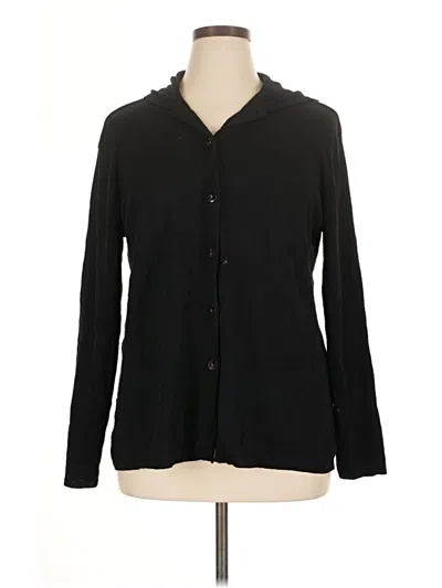 Pre-owned Chico's Design Long Sleeve Button Down Shirt In Black