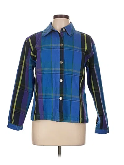 Pre-owned Chico's Design Long Sleeve Button Down Shirt In Blue