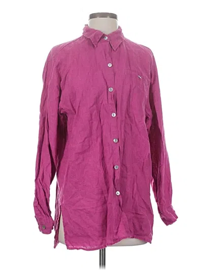 Pre-owned Chico's Design Long Sleeve Button Down Shirt In Purple