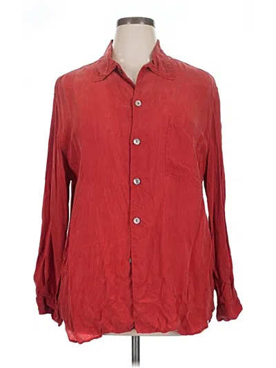 Pre-owned Chico's Design Long Sleeve Button Down Shirt In Red