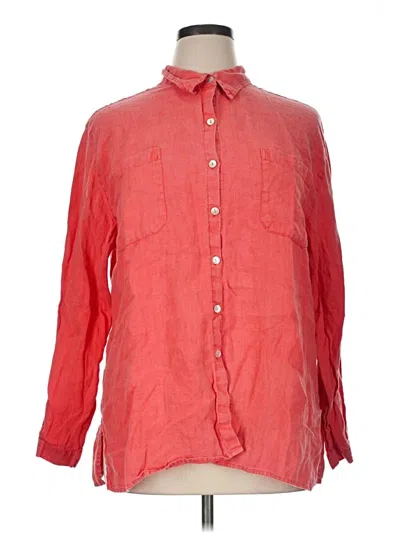 Pre-owned Chico's Design Long Sleeve Button Down Shirt In Red