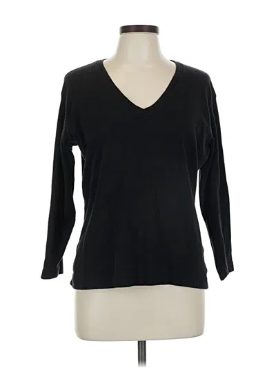 Pre-owned Chico's Design Long Sleeve Top Black V Neck Tops