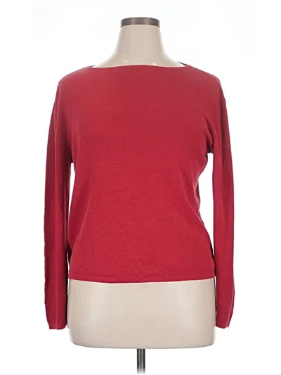 Pre-owned Chico's Design Long Sleeve Top Red Boatneck Tops