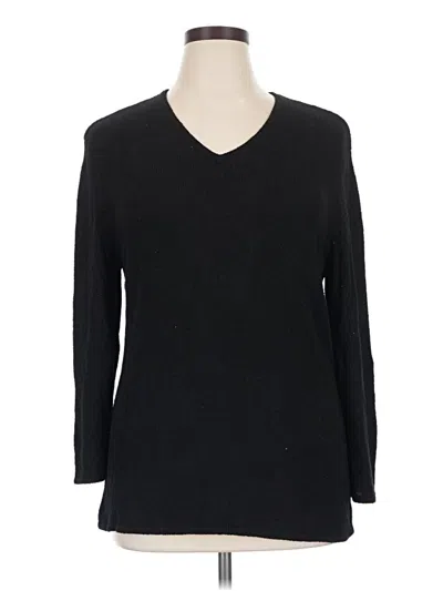Pre-owned Chico's Design Pullover Sweater In Black