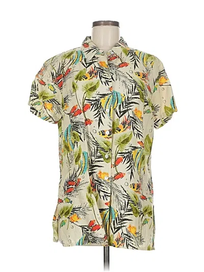 Pre-owned Chico's Design Short Sleeve Blouse In Green