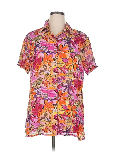 Pre-owned Chico's Design Short Sleeve Blouse In Orange