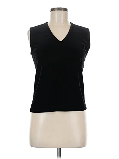 Pre-owned Chico's Design Sleeveless Top Black V Neck Tops