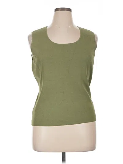 Pre-owned Chico's Design Sleeveless Top Green Scoop Neck Tops