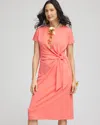 Chico's Dolman-sleeved Side-tie Dress In Melon Mambo Size 16/18 |  In Melon Mambo