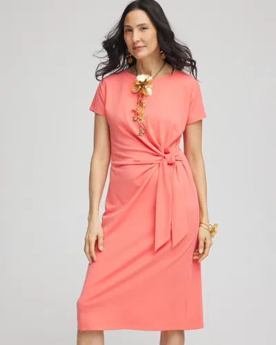 Chico's Dolman-sleeved Side-tie Dress In Melon Mambo Size 16/18 |