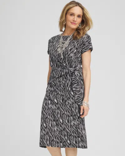 Chico's Dolman-sleeved Side-tie Dress In White Size 20/22 |  In Alabaster