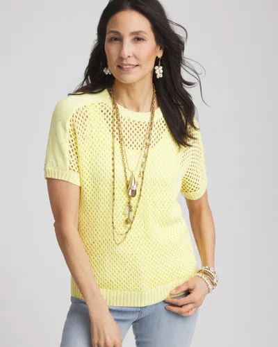 Chico's Dolman Sleeved Sweater Tee In Yellow Size 16/18 |  In Bright Yellow