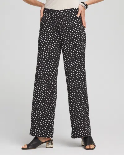 Chico's Dot Soft Cropped Pants In Black/smokey Taupe Size 0/2 |