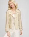 Shop Chico's Double-breasted Cropped Trench Coat In Wild Truffle Size Small |