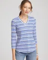 Chico's Double-knit 3/4 Sleeve Tee In Blue In Blue