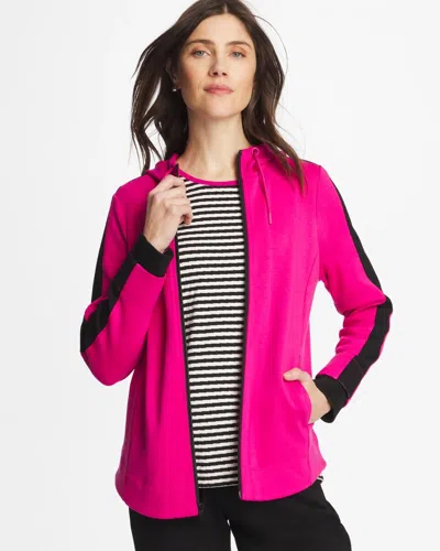 Chico's Double-knit Contrast Jacket In Europa Pink