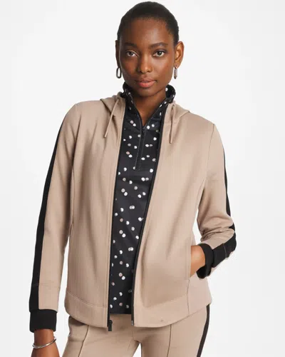 Chico's Double-knit Contrast Jacket In Studio Taupe