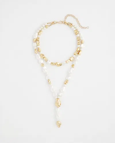 Chico's Double Strand Convertible Faux Pearl Necklace |