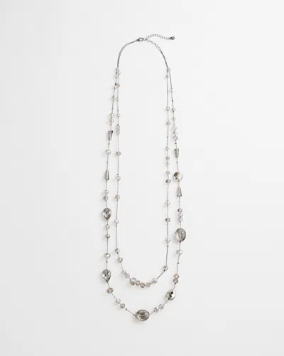 Chico's Double Strand Beaded Necklace |  In Hematite