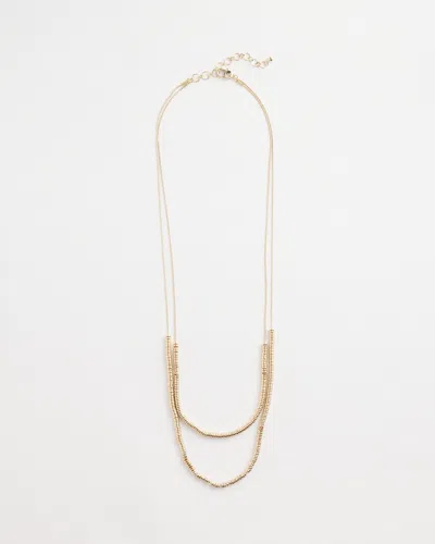 Chico's Double-strand Gold Tone Disc Necklace |