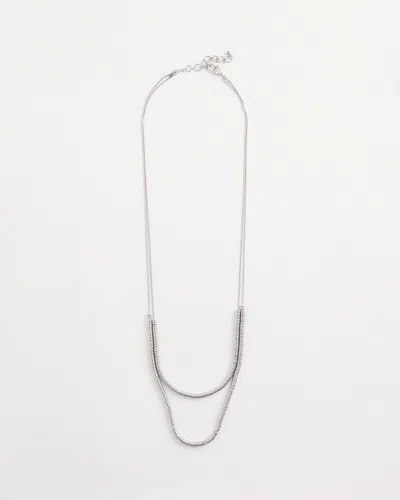 Chico's Double-strand Silver Tone Disc Necklace |