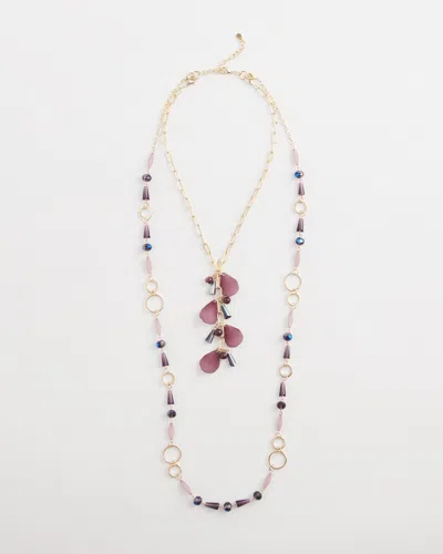 Chico's Double Strand Violet Bead Necklace |