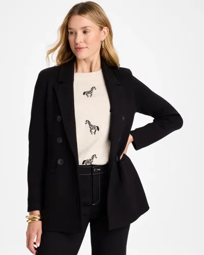 Chico's Double-breasted Sweater Blazer In Black