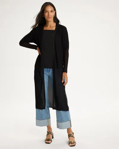 Chico's Duster Cardigan Sweater In Black