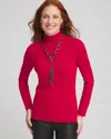 Chico's Ecovero Button Cuff Turtleneck Sweater In Size 20/22 |  In Red Allure