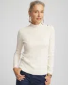 Chico's Ecovero Button Mock Neck Sweater In English Cream Size 16/18 |  In English Cream