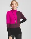 Chico's Ecovero Colorblock Turtleneck Pullover Sweater Size 12/14 |  In Warm Multi