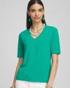 Chico's Elbow-sleeve Perfect Tee In Green In Green
