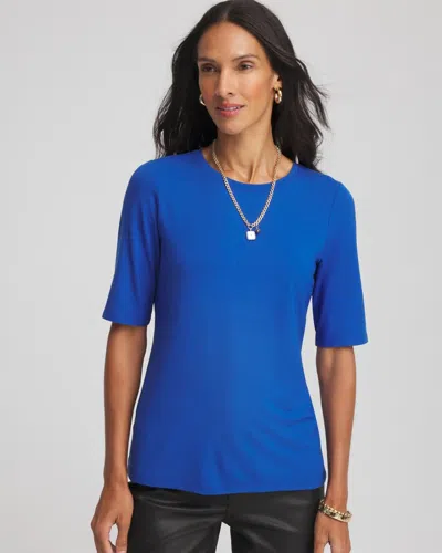 Chico's Elbow Sleeve Tee In Cobalt Stone In Blue
